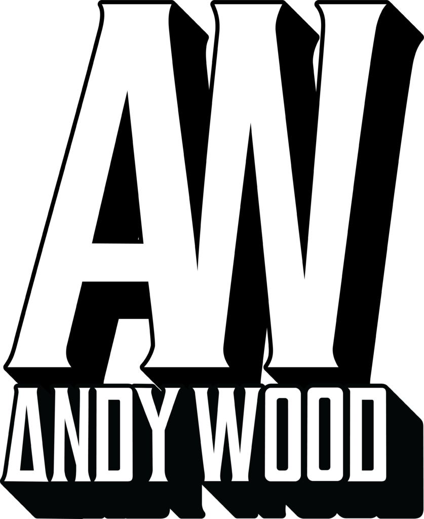 Andy Wood logo white drop shadow bitmap